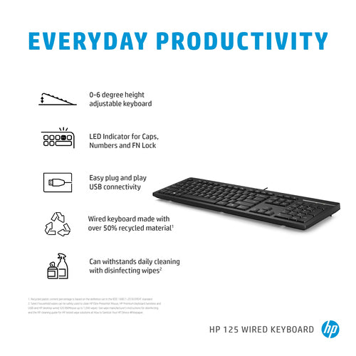 HP 125 Wired Keyboard HP 125 Wired Keyboard